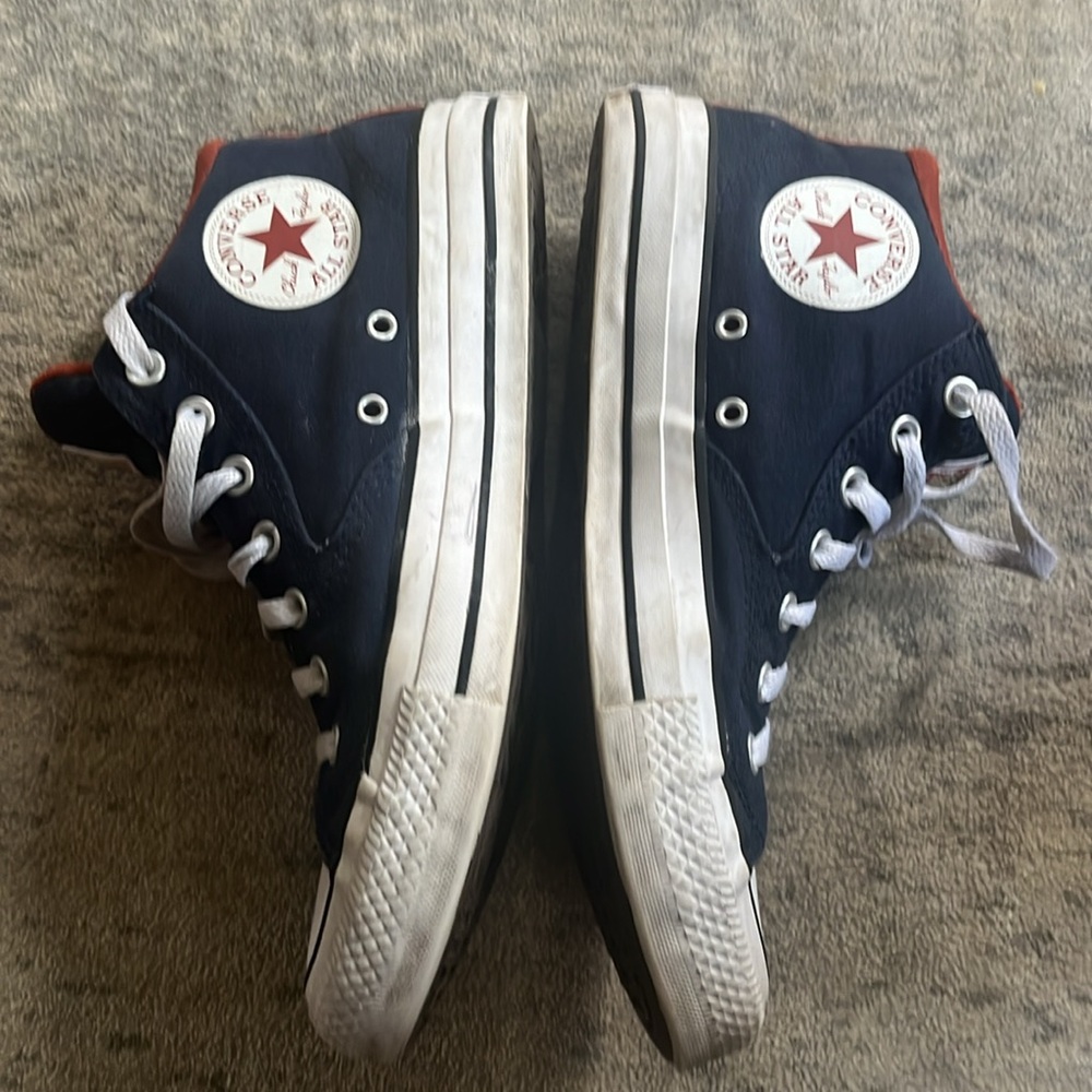 Converse Allstars Chuck Taylor All Stars Woman sz 10.5 Navy/Burnt Orange lining - Picture 4 of 6